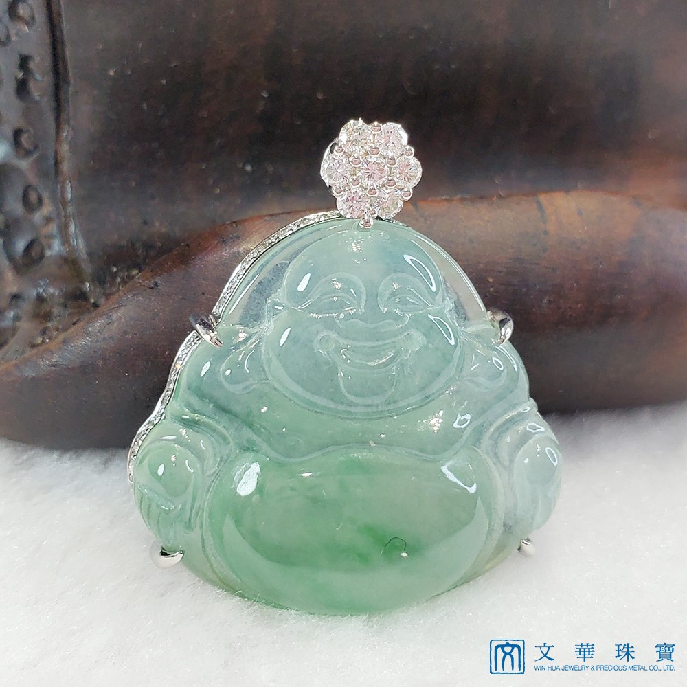 玻璃種芙蓉綠彌勒佛玉墜