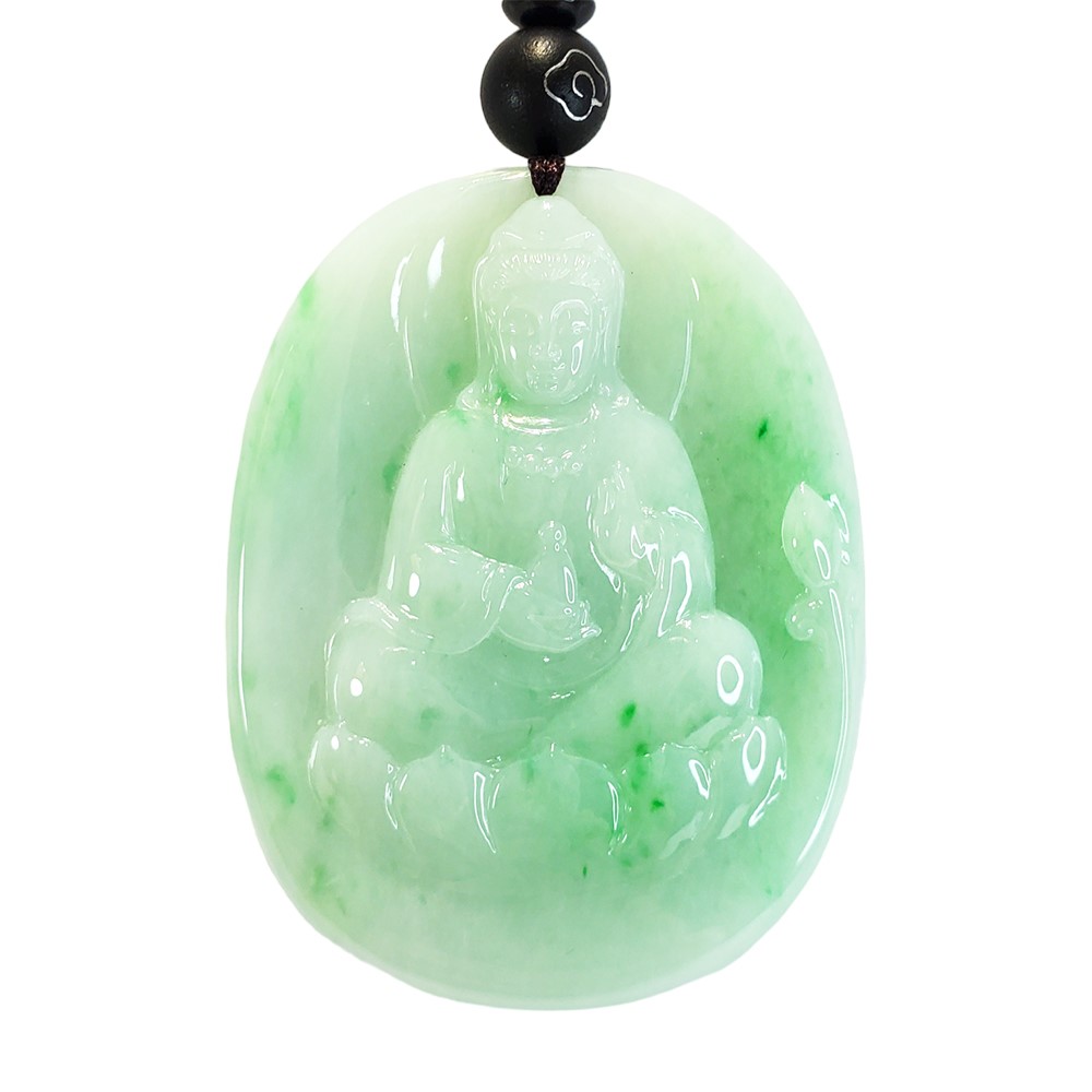 白底青觀音玉牌(已售出)