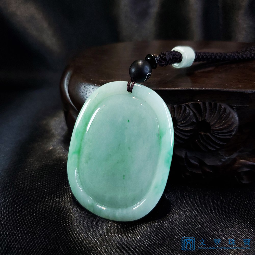 白底青觀音玉牌(已售出)