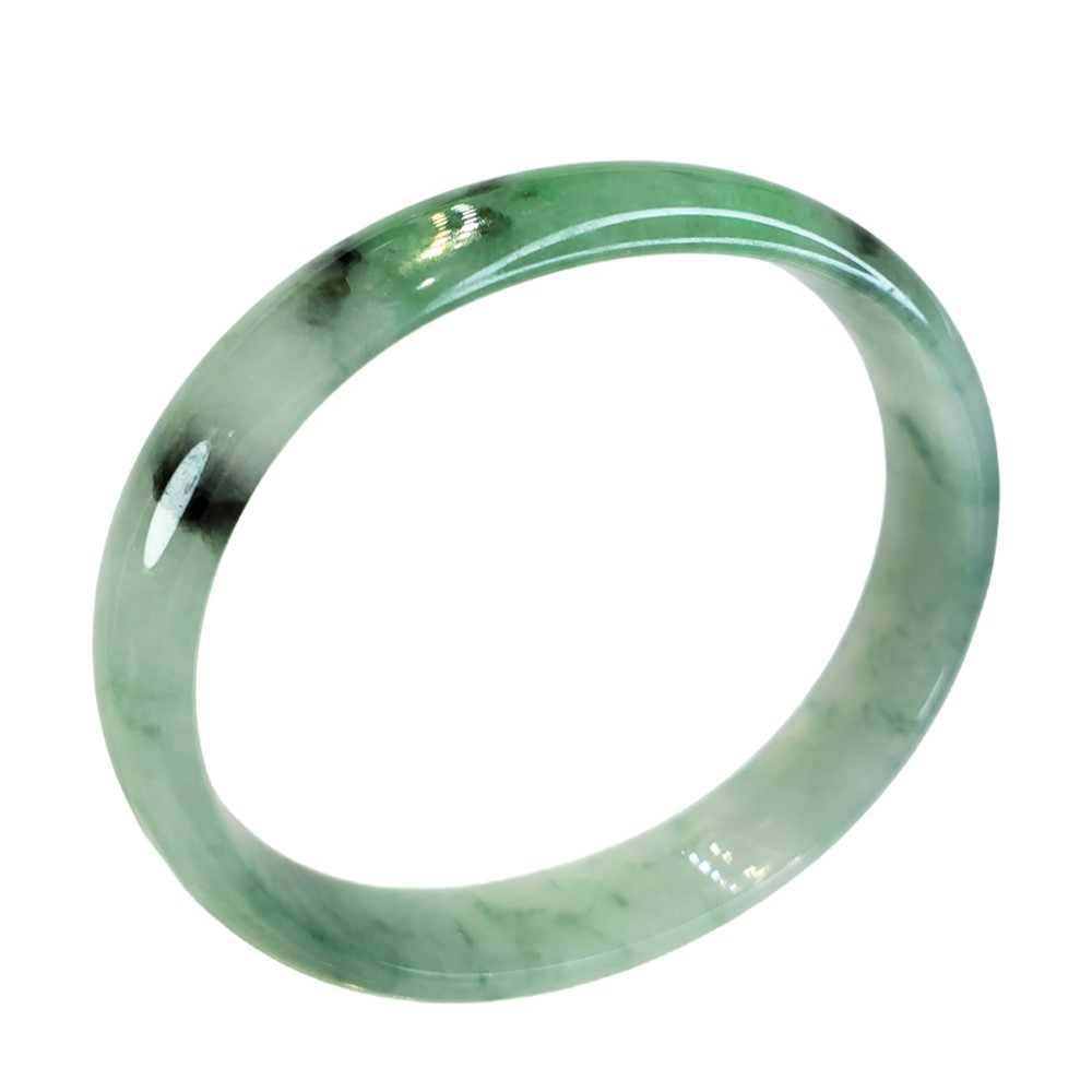 冰湖綠帶花青貴妃鐲 18圍 附中國寶石證書(已售出)