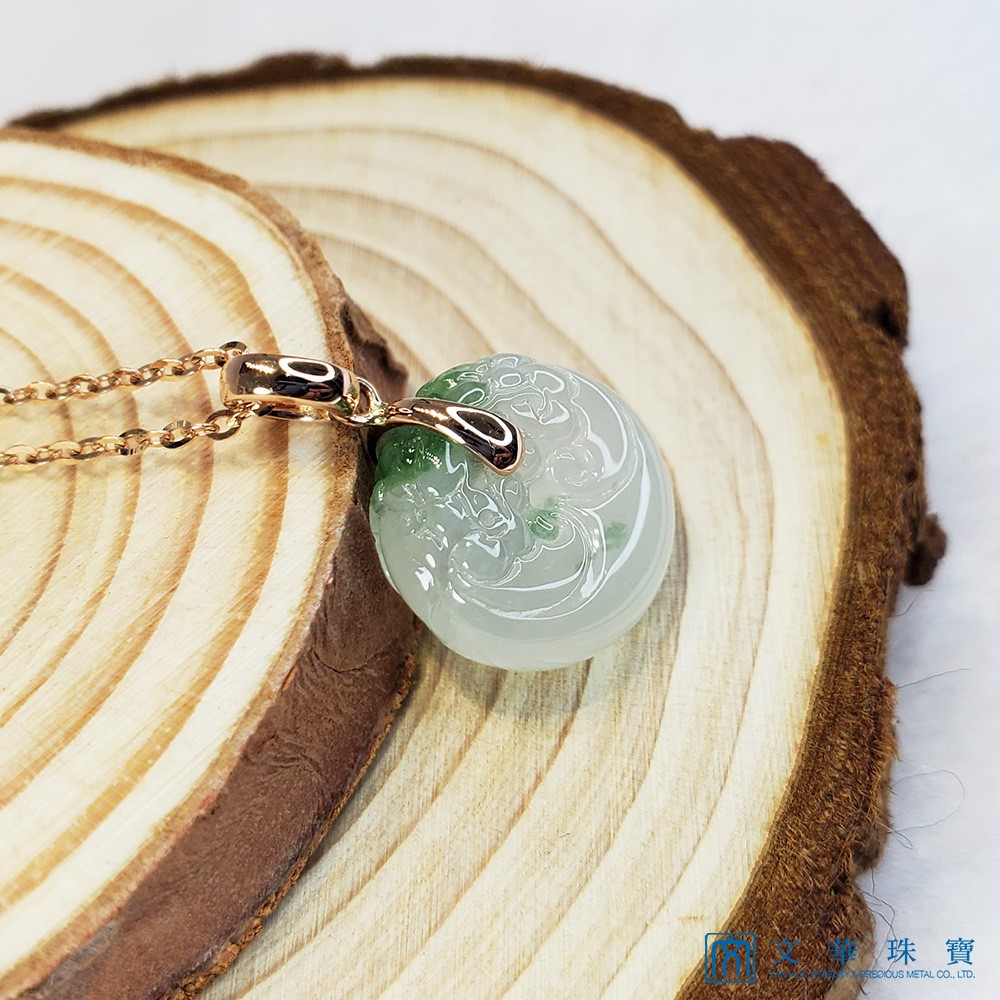 冰種飄花龍扣玉墜 (已售出)