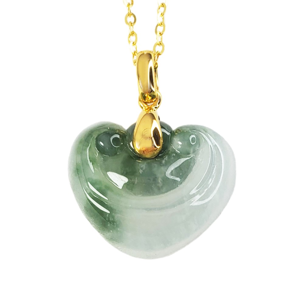 翡翠冰糯飄花如意鎖玉墜 