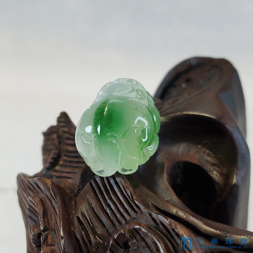 冰玻飄綠黃鑽貔貅玉墜(已售出)