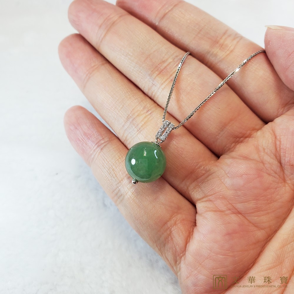 翡翠玉珠鑽墜 11.5mm