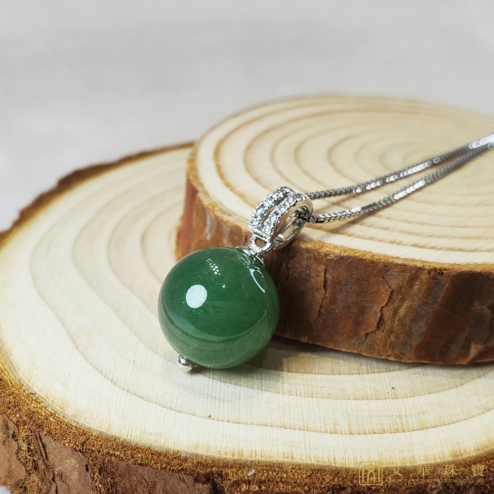 翡翠玉珠鑽墜 11.5mm