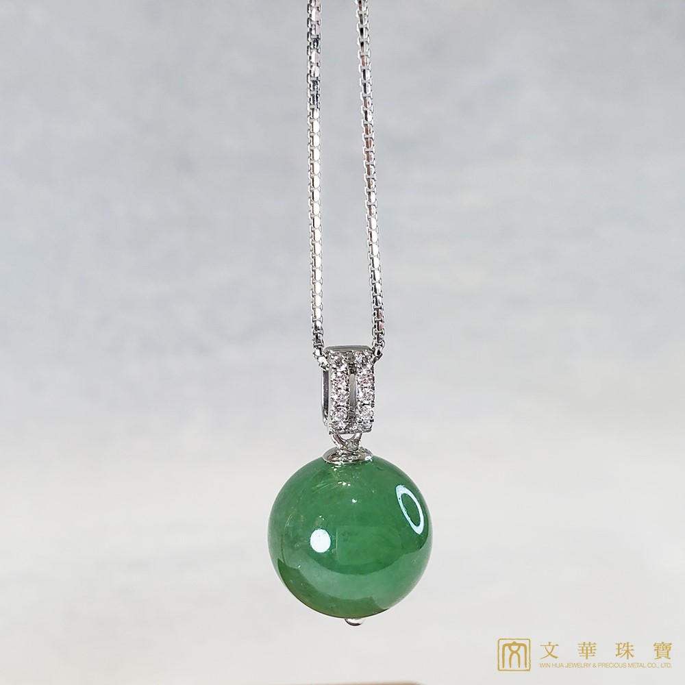 翡翠玉珠鑽墜 11.5mm
