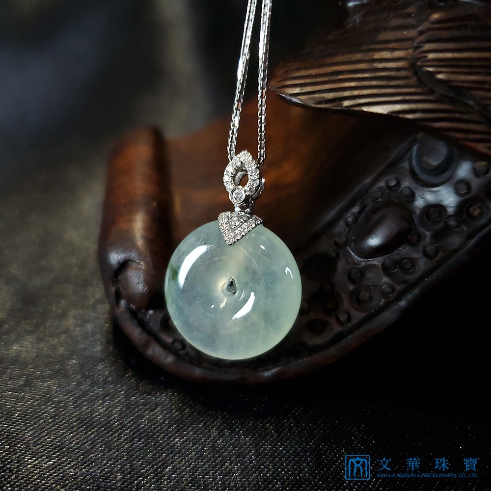 冰玻種飄蘭花平安扣鑽墜(已售出)