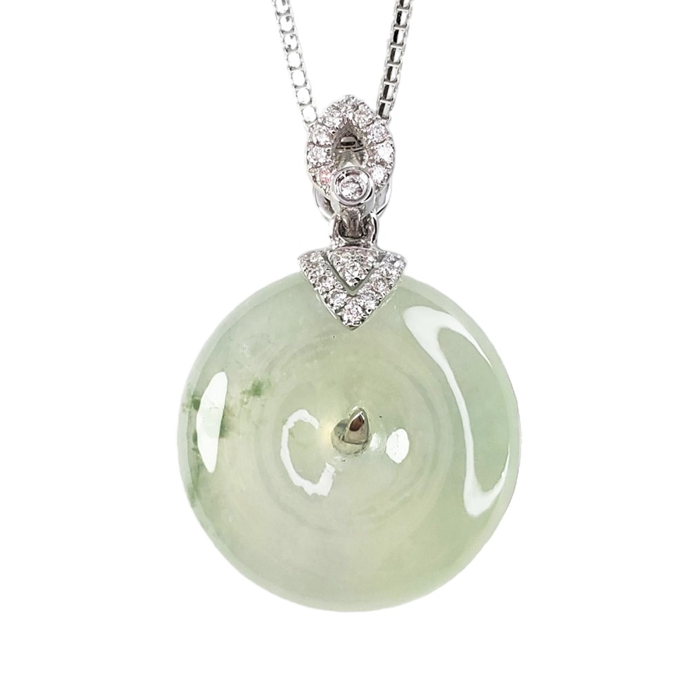 冰玻種飄蘭花平安扣鑽墜(已售出)