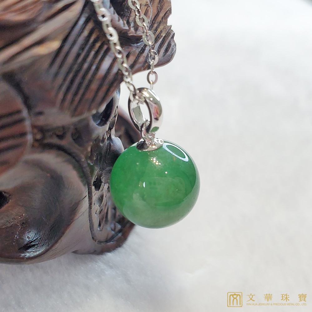 翡翠玉珠項鍊 11.5mm 18K金(已售出)