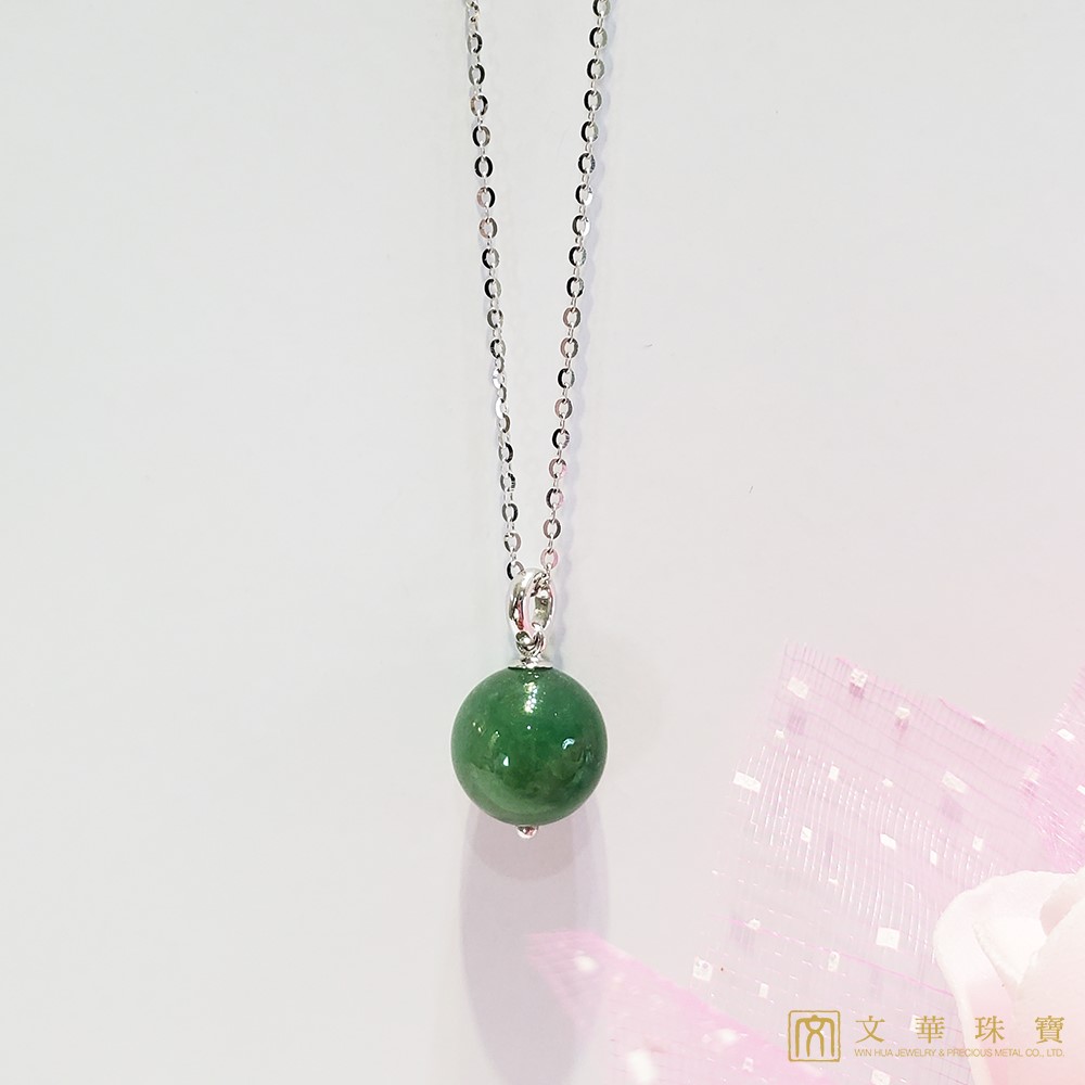 翡翠玉珠項鍊 11.5mm 18K金(已售出)