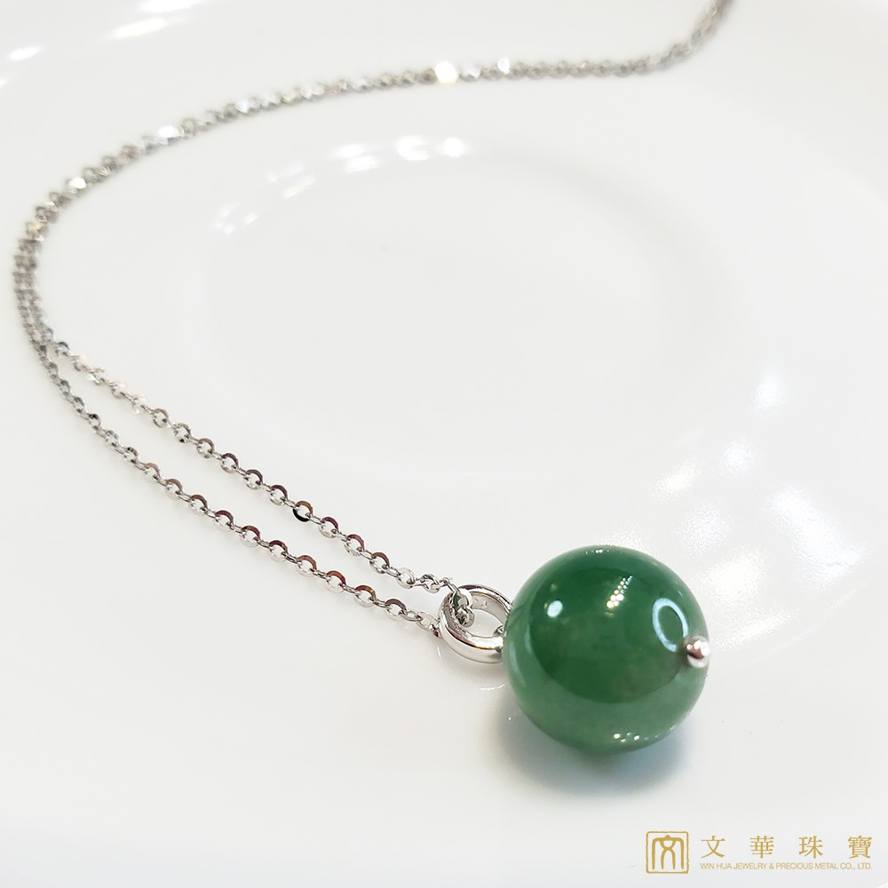 翡翠玉珠項鍊 11.5mm 18K金(已售出)
