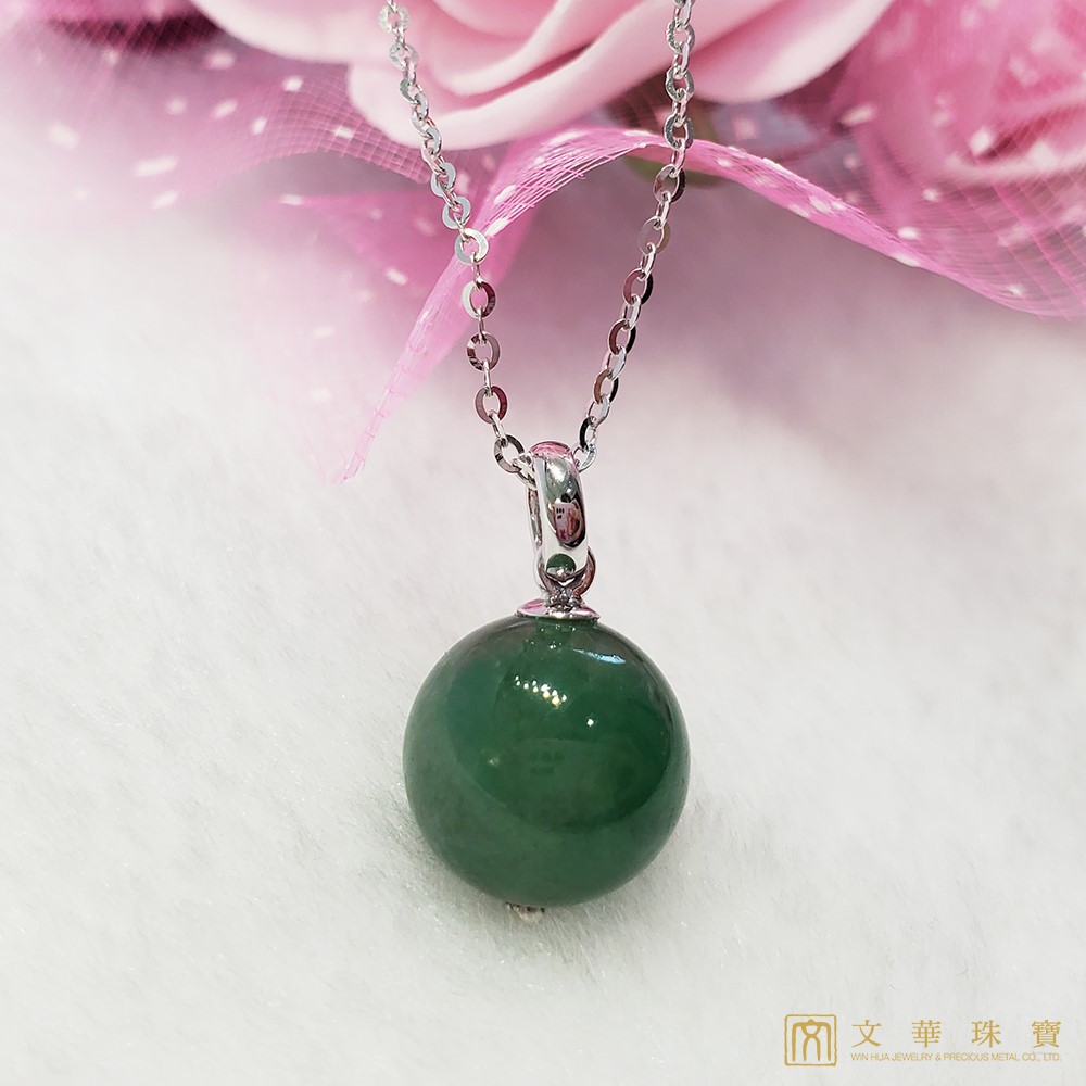 翡翠玉珠項鍊 11.5mm 18K金(已售出)