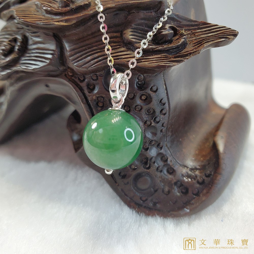 翡翠玉珠項鍊 11.5mm 18K金(已售出)