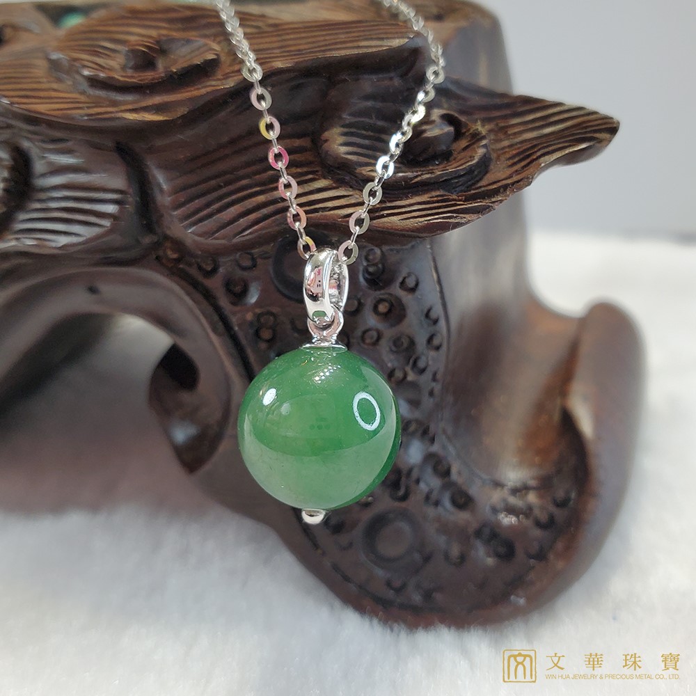 翡翠玉珠項鍊 11.5mm 18K金(已售出)