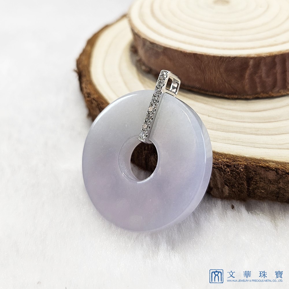 淡紫平安扣玉環鑽墜