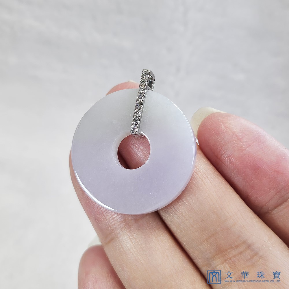 淡紫平安扣玉環鑽墜