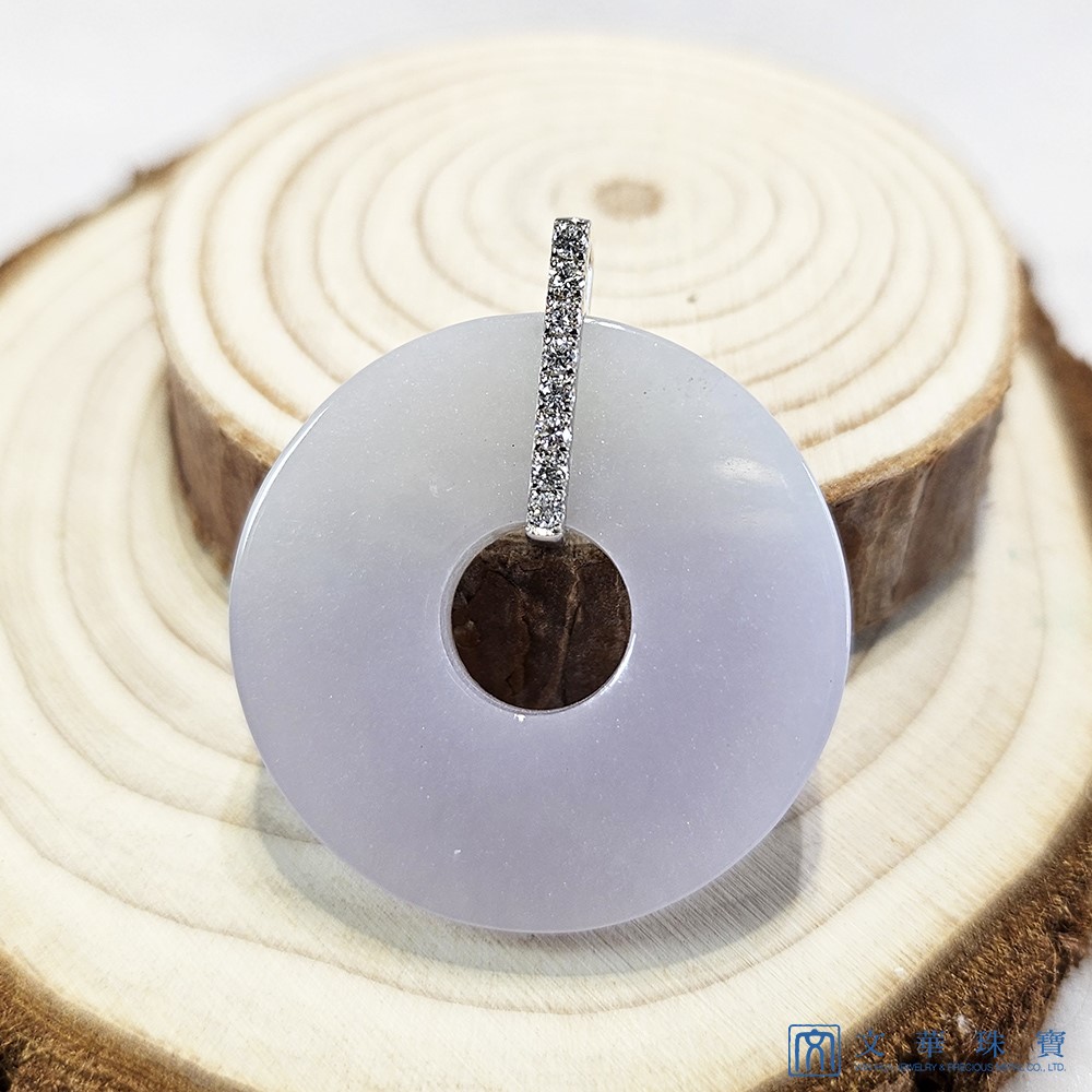 淡紫平安扣玉環鑽墜