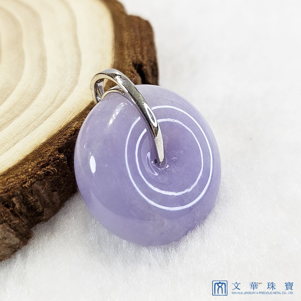 紫翡翠紫羅蘭平安扣鑽墜