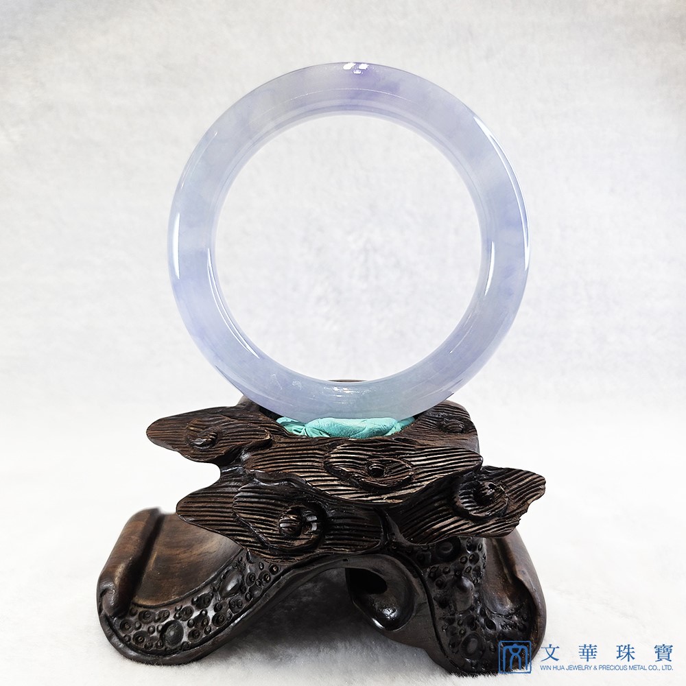冰紫翡圓骨玉鐲 18.5圍
