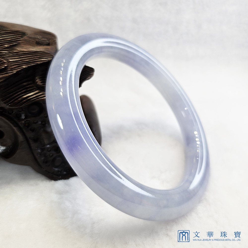 冰紫翡圓骨玉鐲 18.5圍