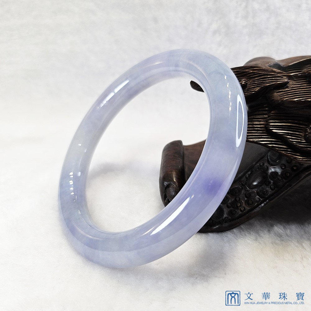 冰紫翡圓骨玉鐲 18.5圍