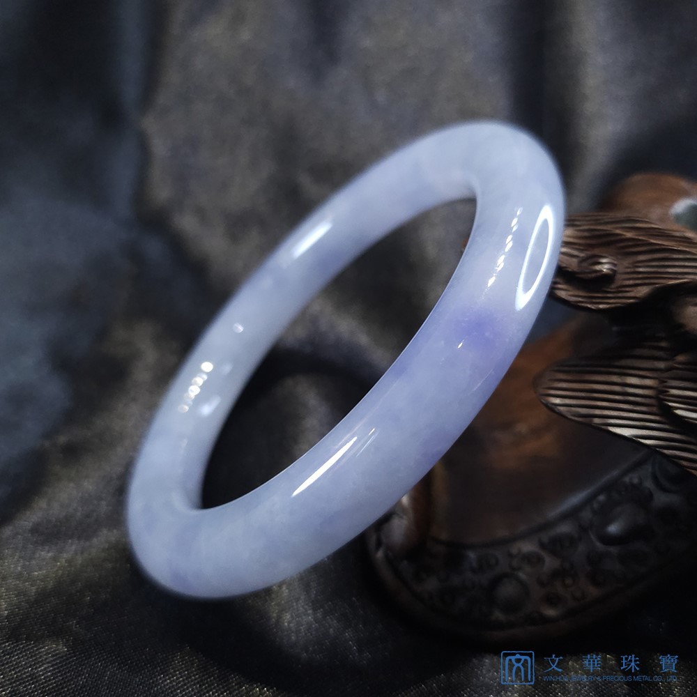 冰紫翡圓骨玉鐲 18.5圍