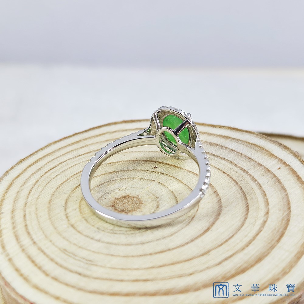 老坑冰種翡翠蛋面戒指 國際圍9號