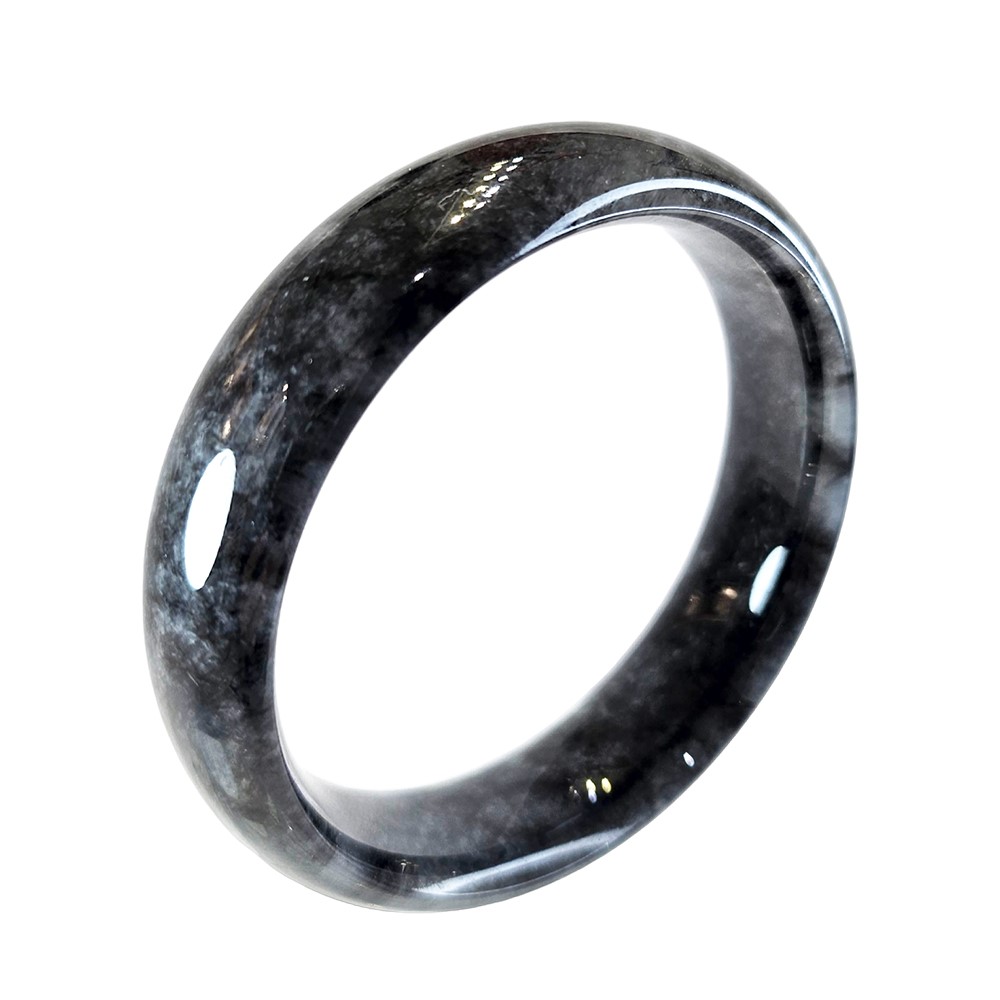 烏雞種翡翠寬版玉鐲 19.3圍 平安鐲