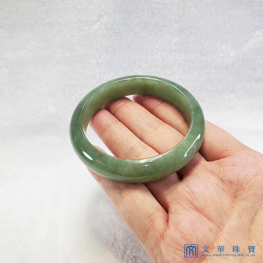 油綠滿綠玉鐲 18圍 平安鐲