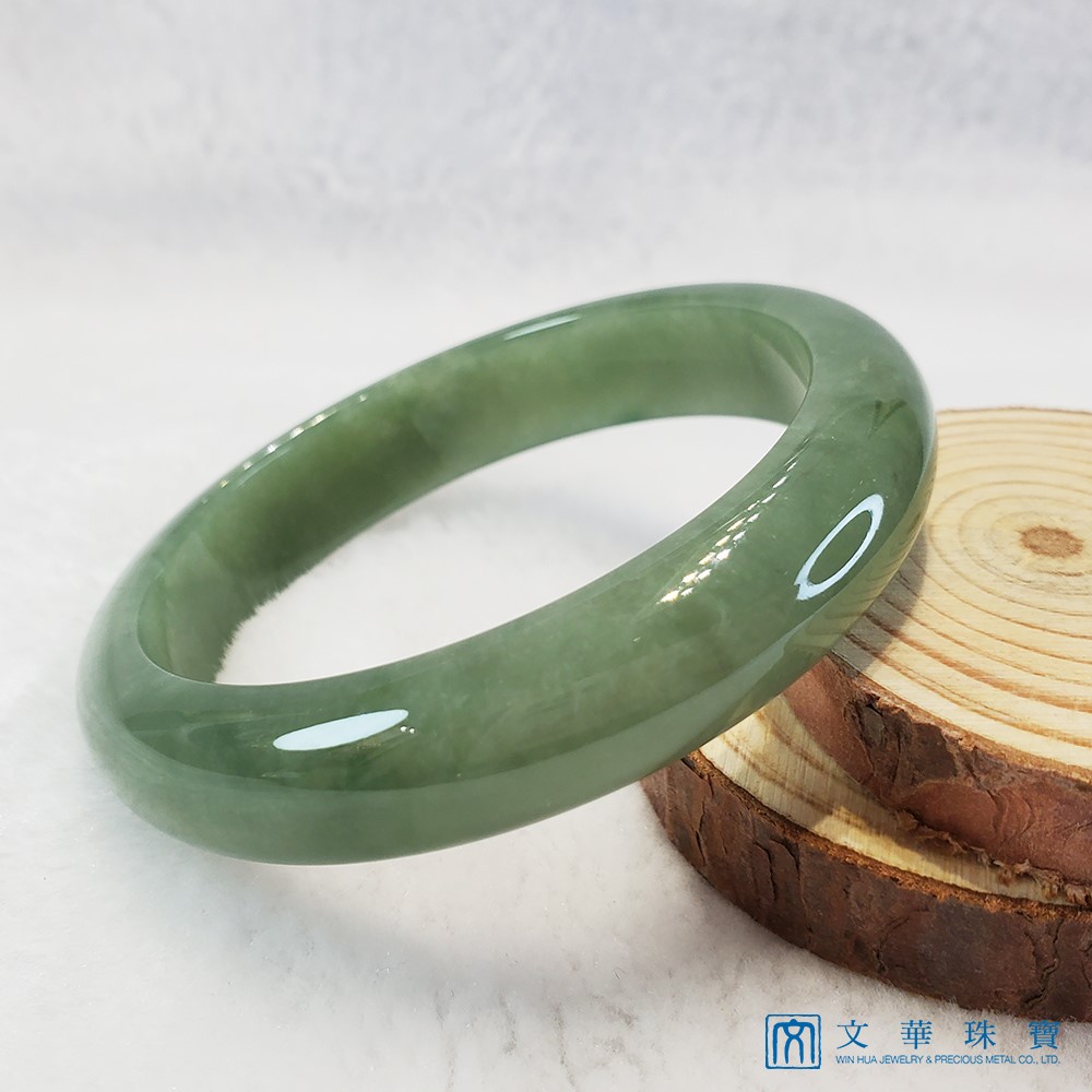 油綠滿綠玉鐲 18圍 平安鐲