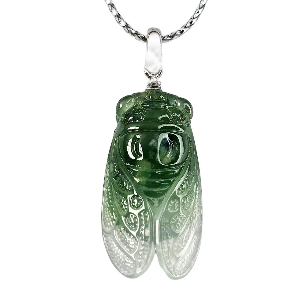 冰花青蟬玉墜(已售出)