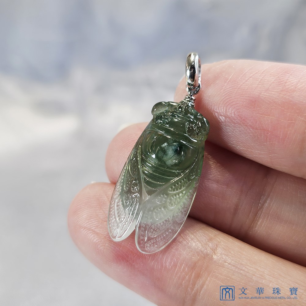 冰花青蟬玉墜(已售出)