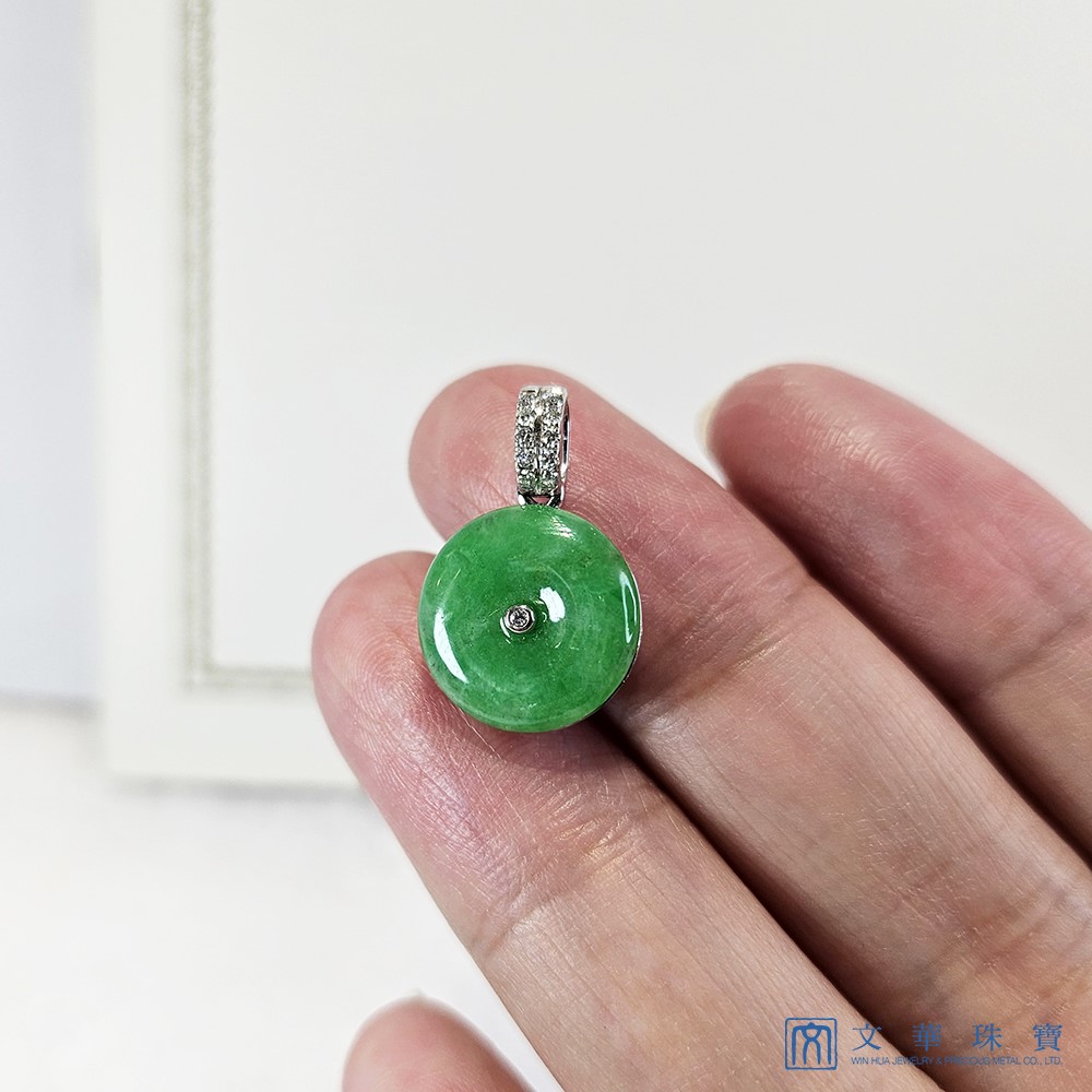 翡翠古錢鑽墜(已售出)