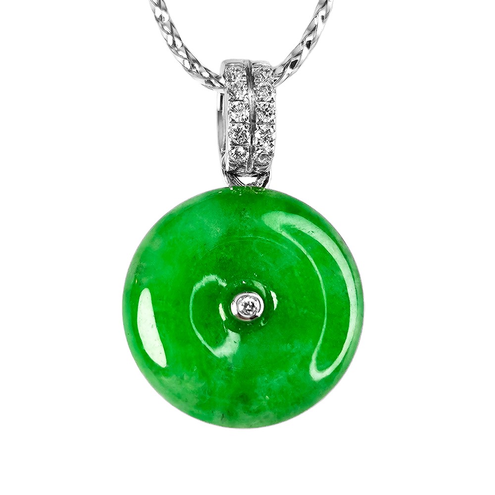 翡翠古錢鑽墜(已售出)