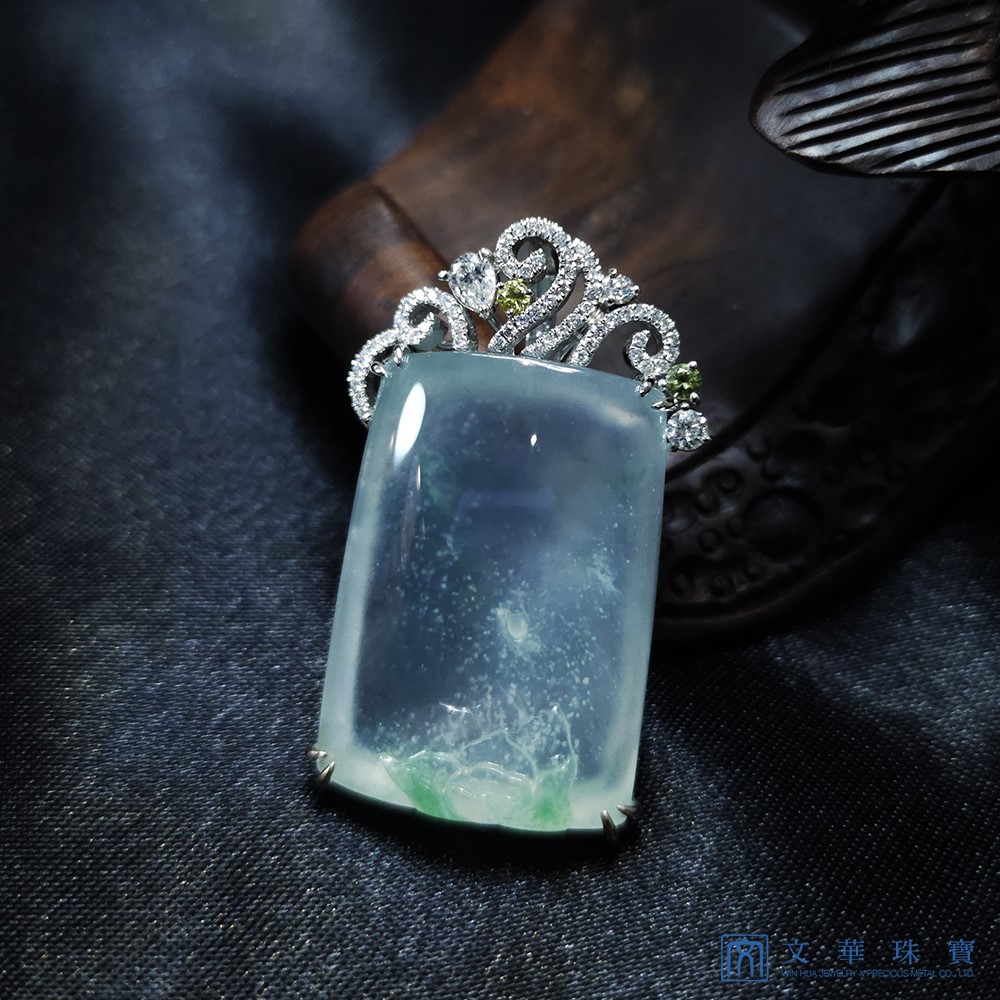 玻璃種無事牌鑽墜 附中國寶石證書(已售出)