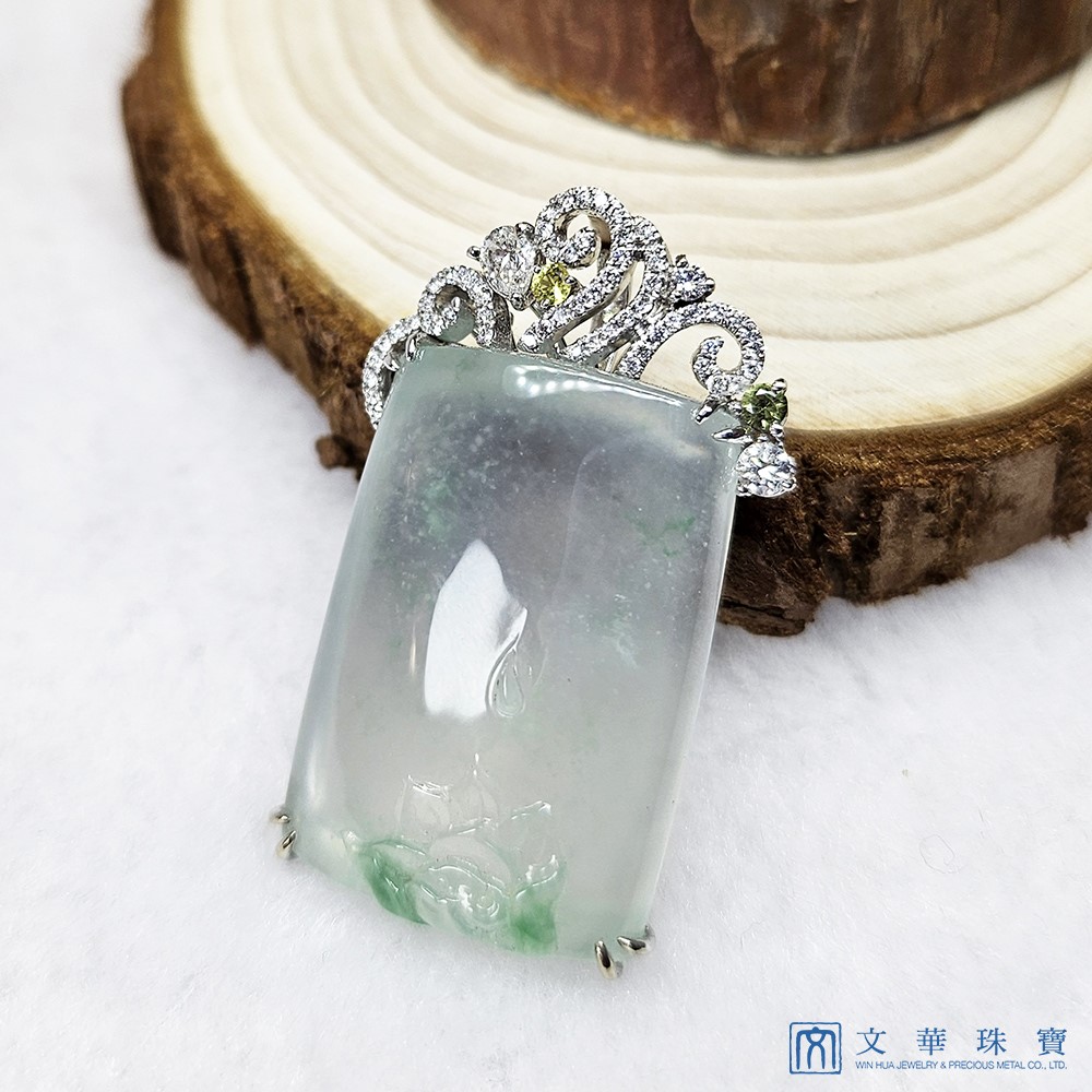 玻璃種無事牌鑽墜 附中國寶石證書(已售出)