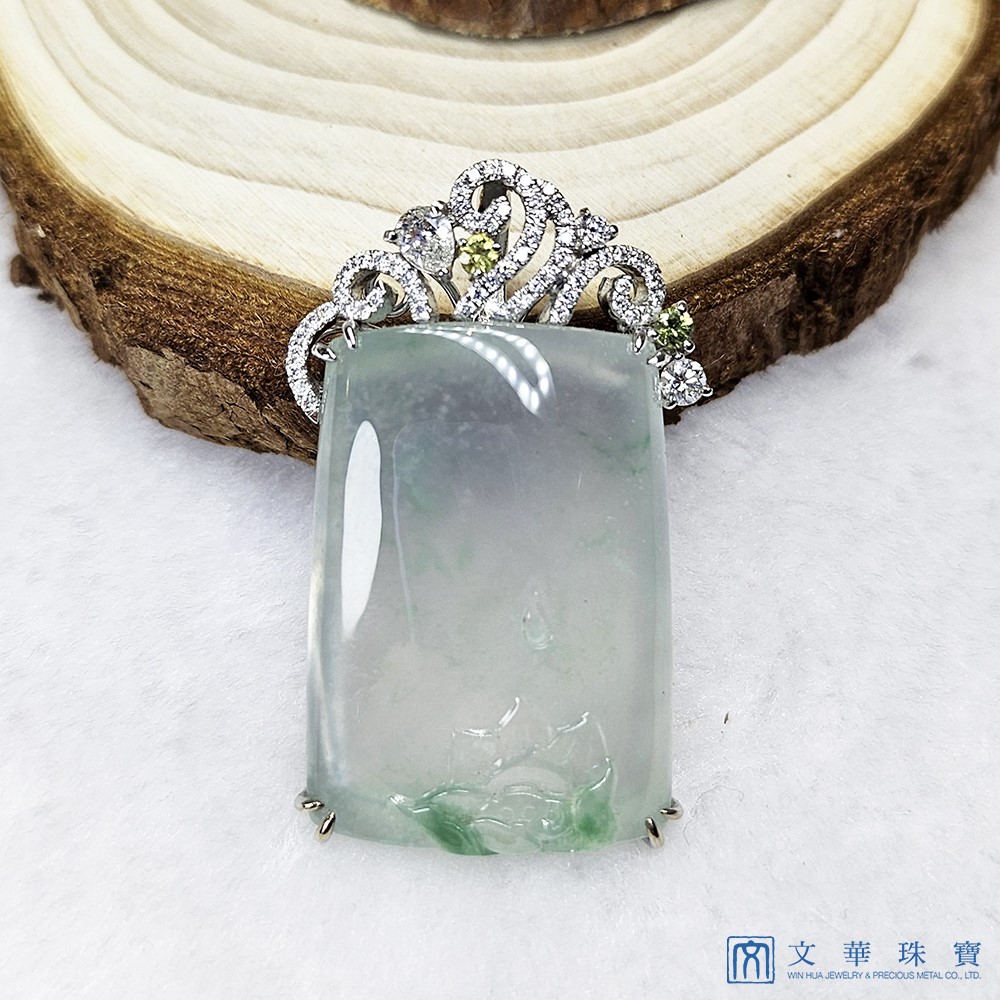 玻璃種無事牌鑽墜 附中國寶石證書(已售出)