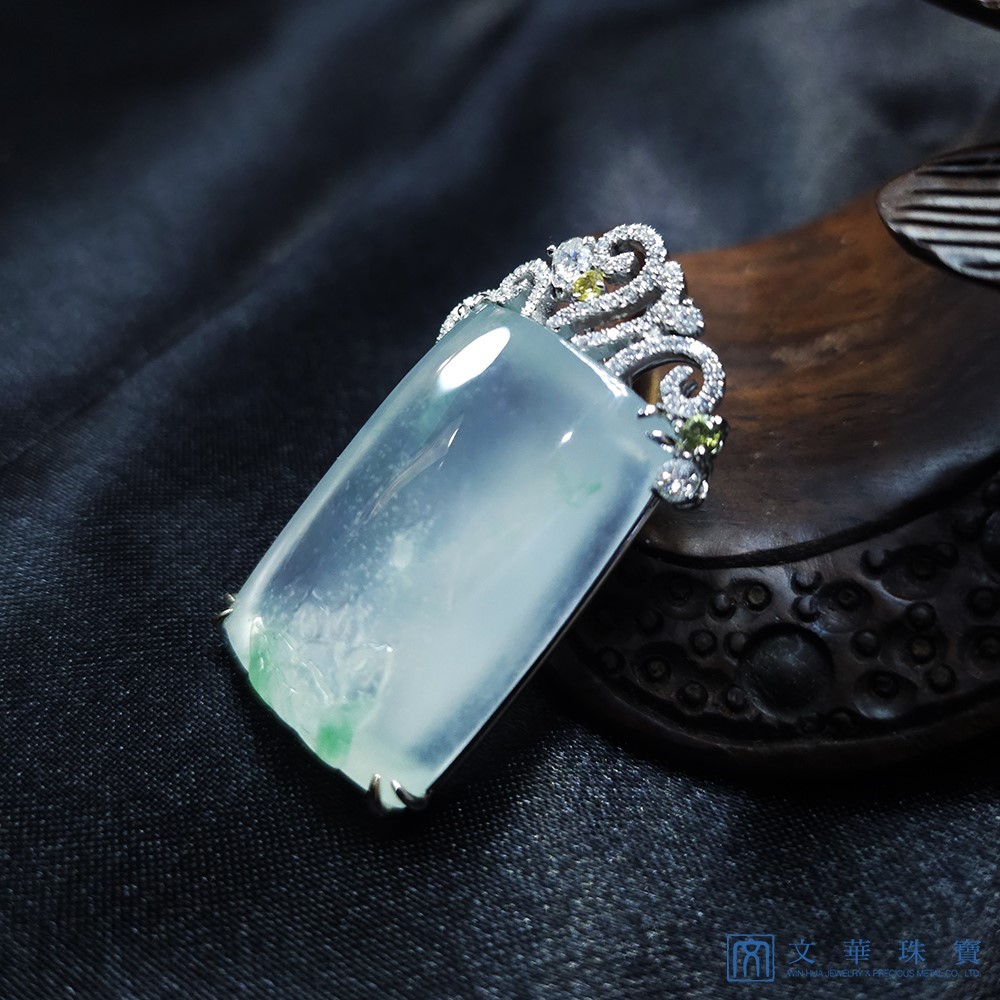 玻璃種無事牌鑽墜 附中國寶石證書(已售出)