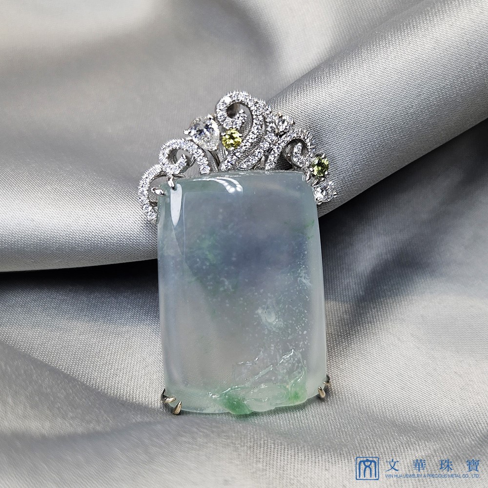 玻璃種無事牌鑽墜 附中國寶石證書(已售出)