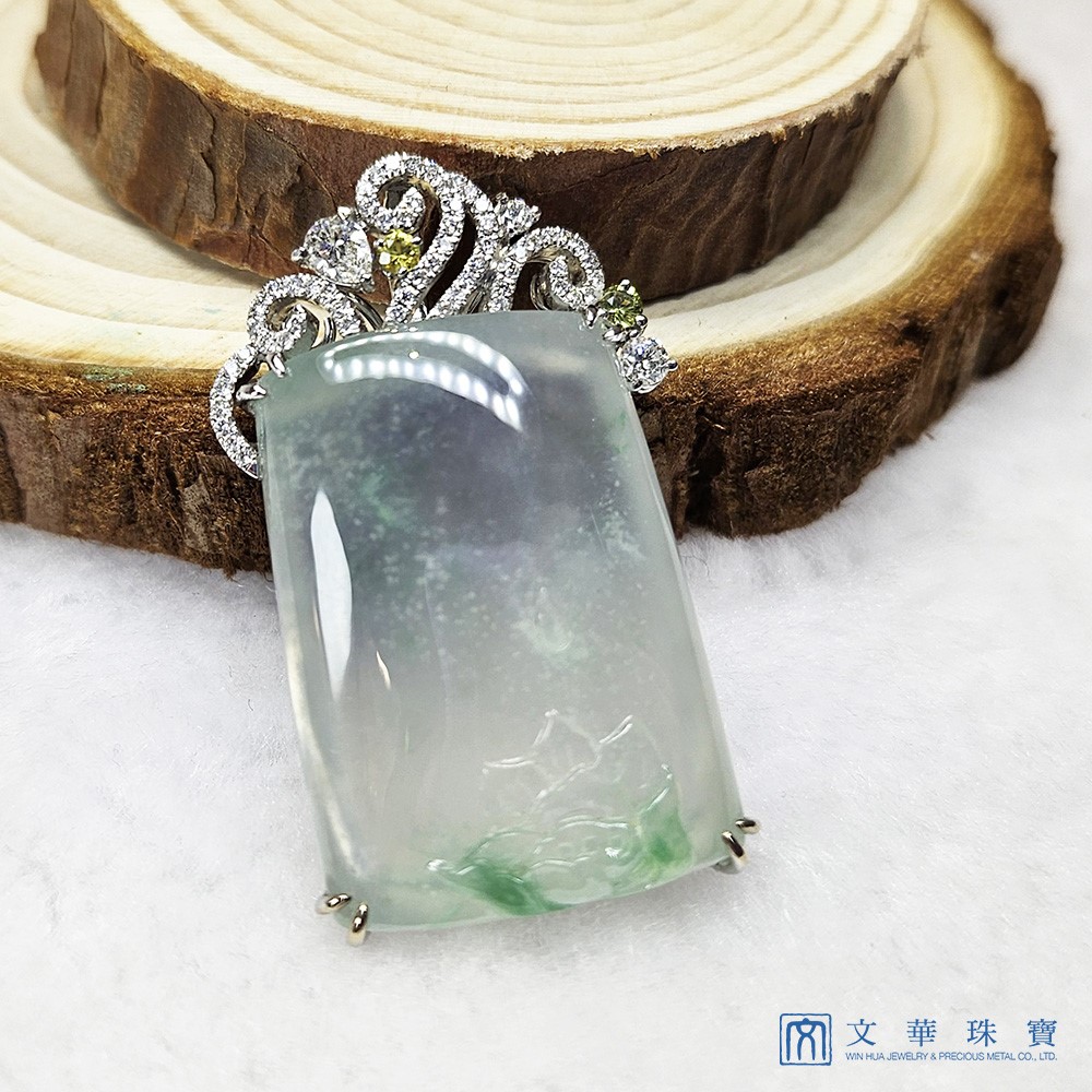 玻璃種無事牌鑽墜 附中國寶石證書(已售出)