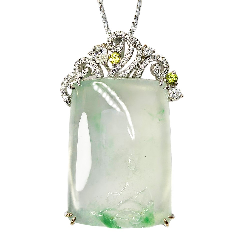 玻璃種無事牌鑽墜 附中國寶石證書(已售出)