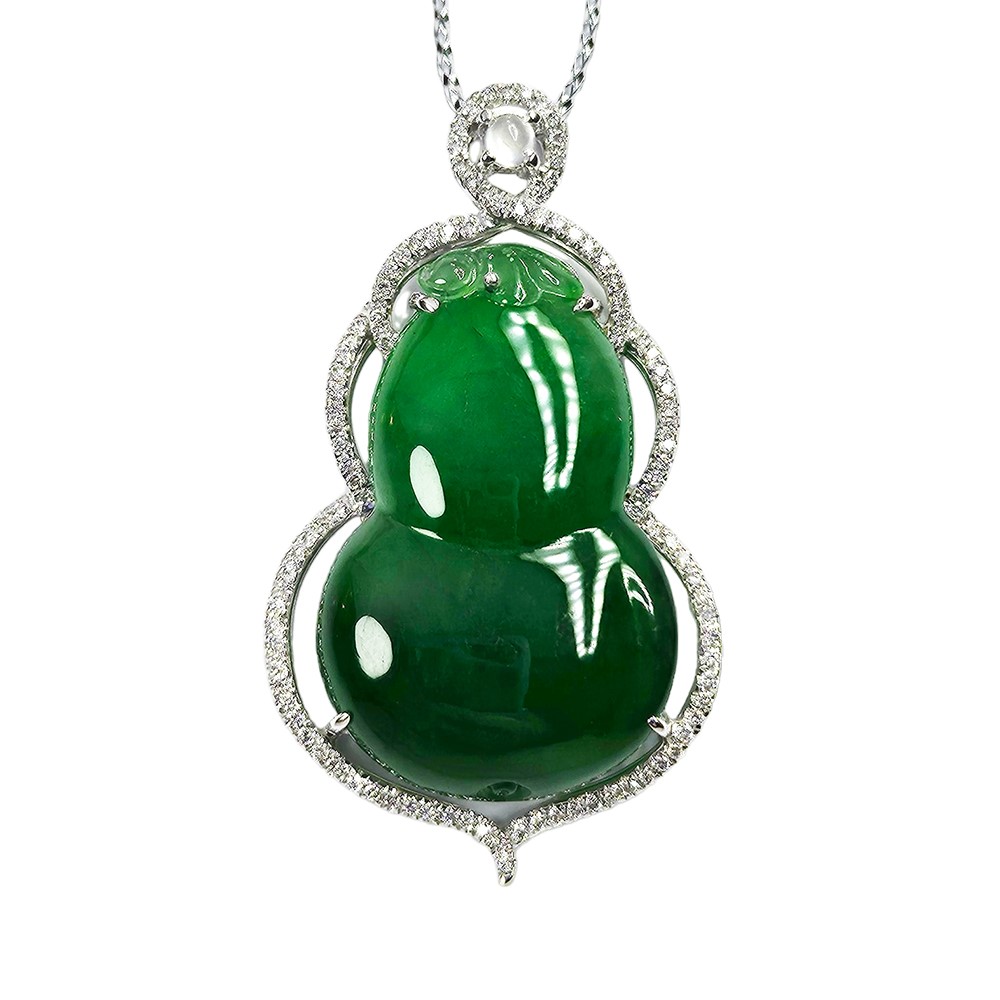 翡翠葫蘆鑽墜 附中國寶石證書(已售出)