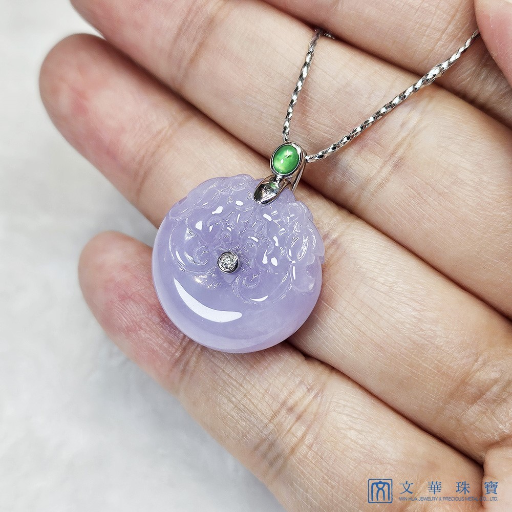 紫翡翠紫羅蘭龍扣玉墜(已售出)