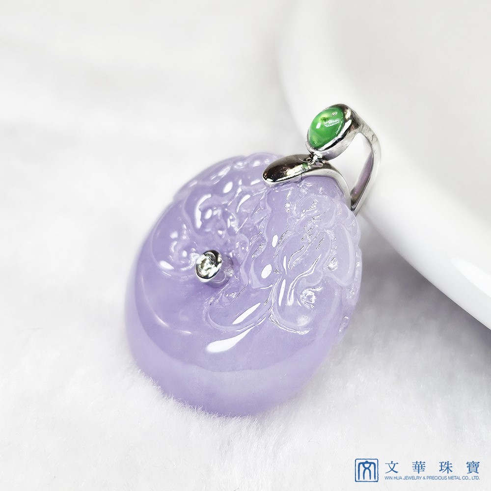 紫翡翠紫羅蘭龍扣玉墜(已售出)