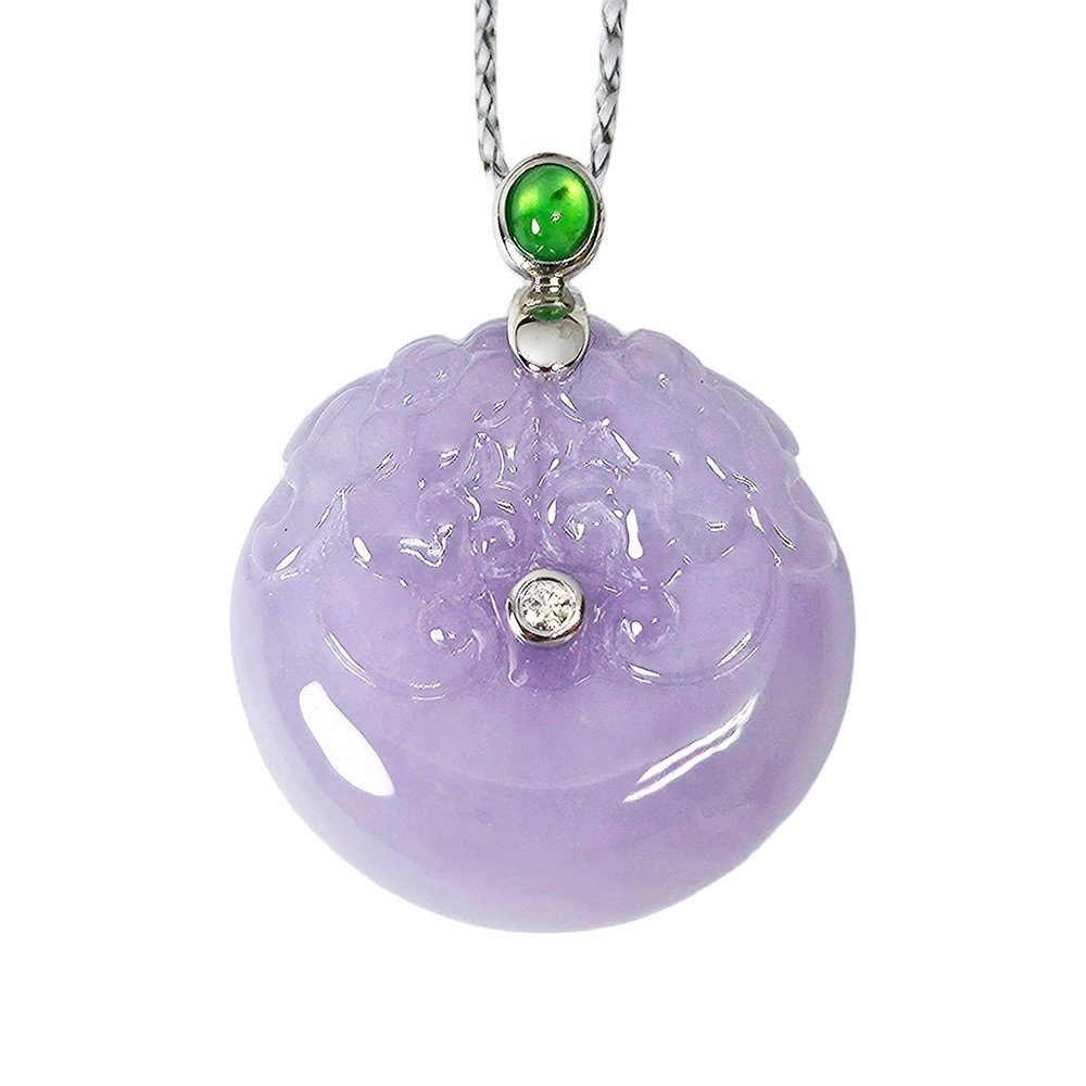 紫翡翠紫羅蘭龍扣玉墜(已售出)