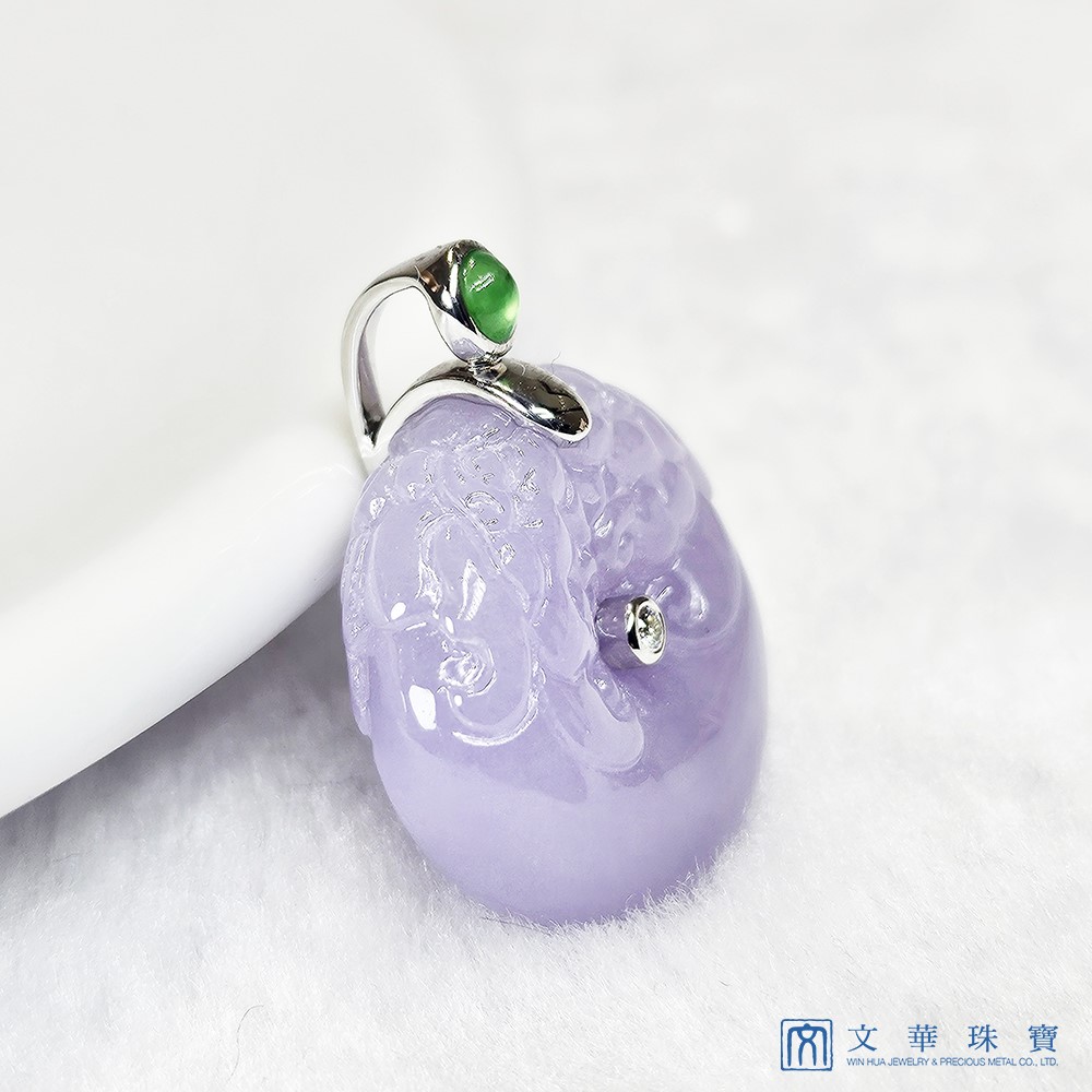 紫翡翠紫羅蘭龍扣玉墜(已售出)