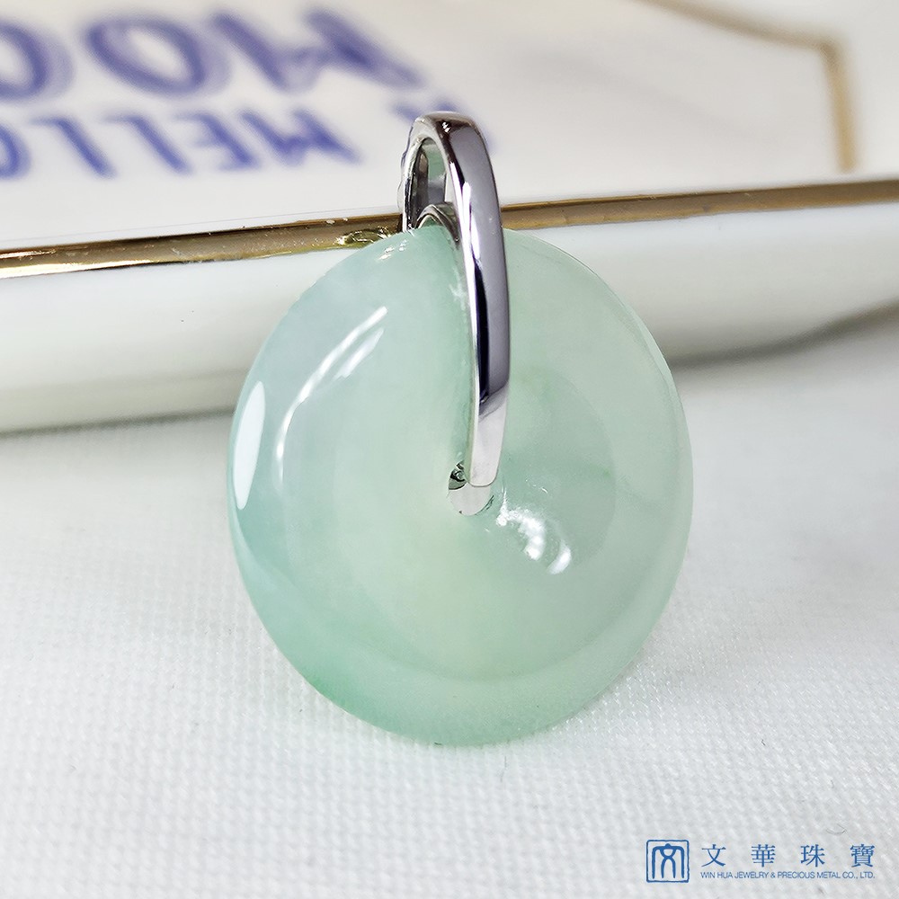 冰芙蓉綠平安扣鑽墜