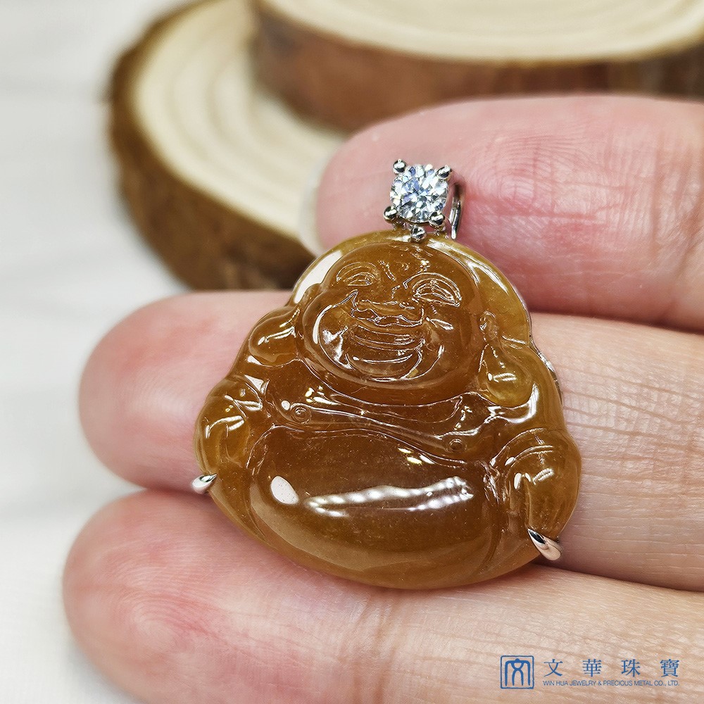 黃翡彌勒佛玉墜(已售出)