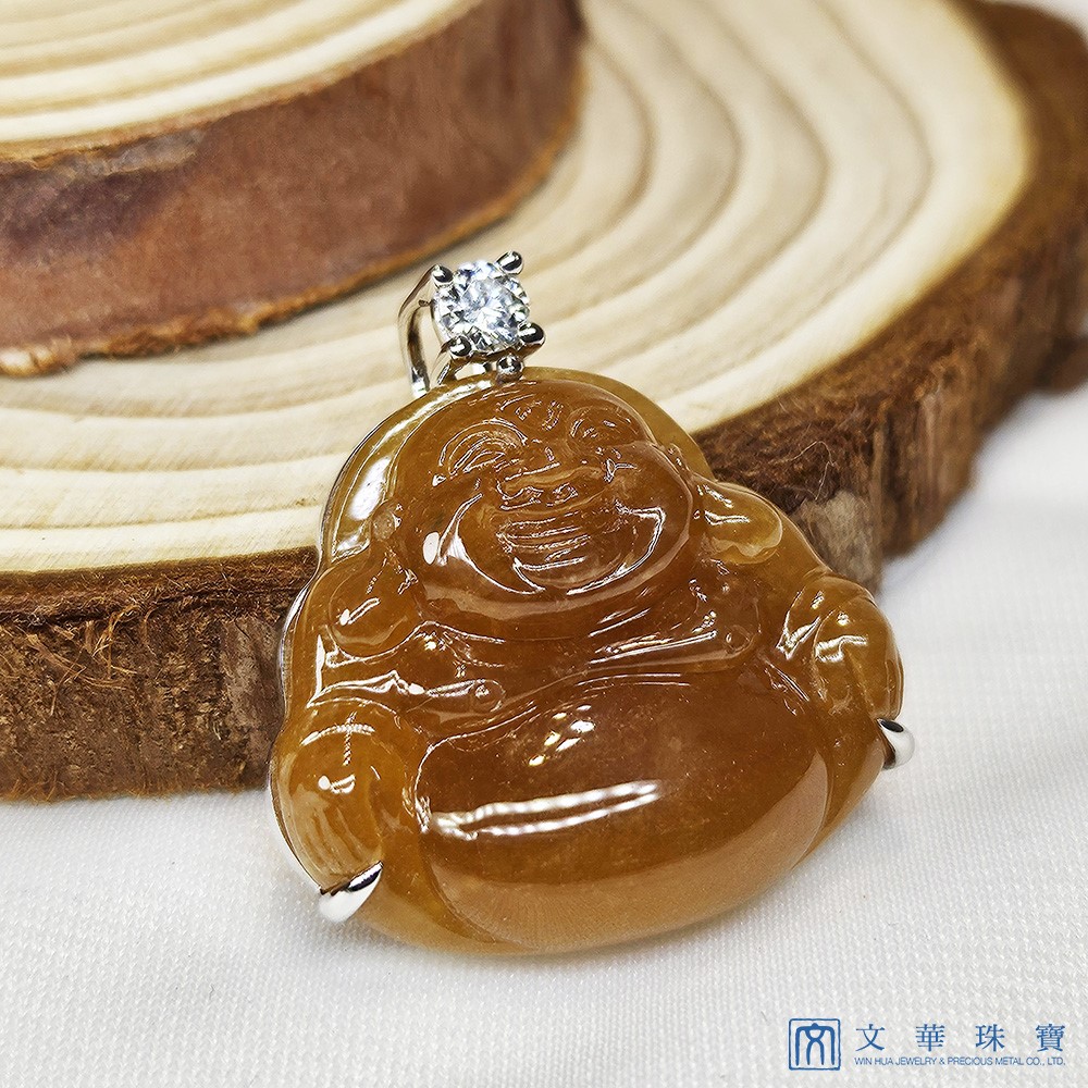 黃翡彌勒佛玉墜(已售出)