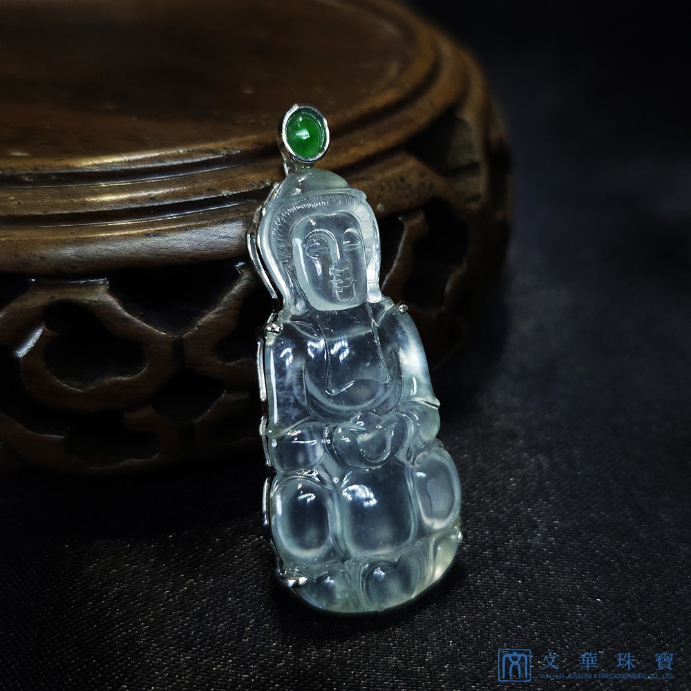 玻璃種觀音玉墜